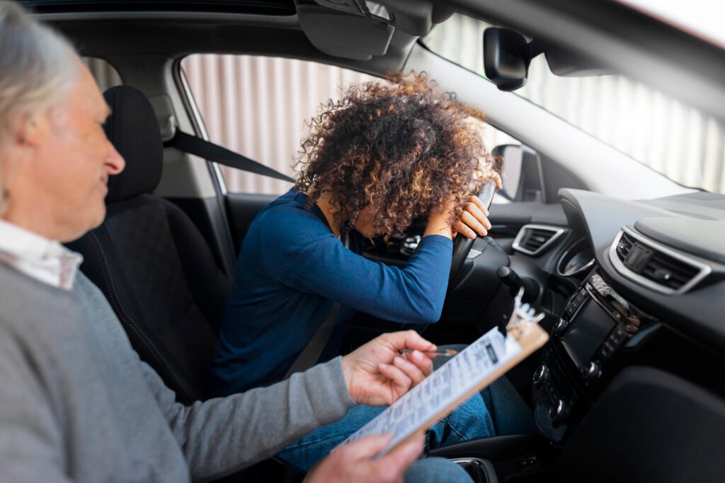 person preparing get driver license